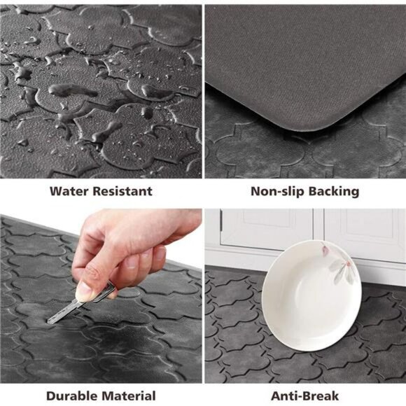 WISELIFE Anti Fatigue Kitchen Mat Thick Non Slip Foam Floor Rug Waterproof - Picture 3 of 7